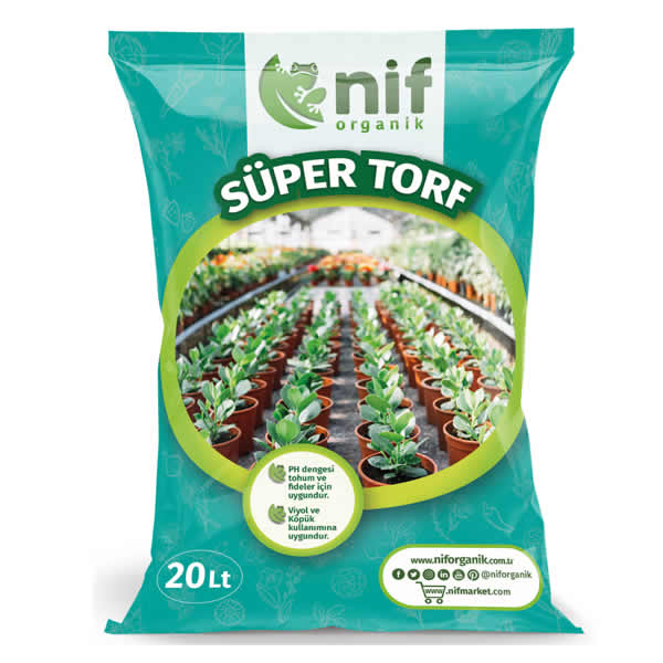 Nif Organik - Süper Torf - Çiçek ve Saksı Toprağı 20 Lt