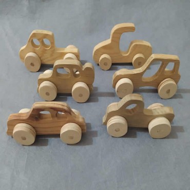 Ahşap Oyuncak Araba (Mini-9) , Doğal Ahşap Oyuncak , El Yapımı Oyuncak , Çocuk Oyuncağı